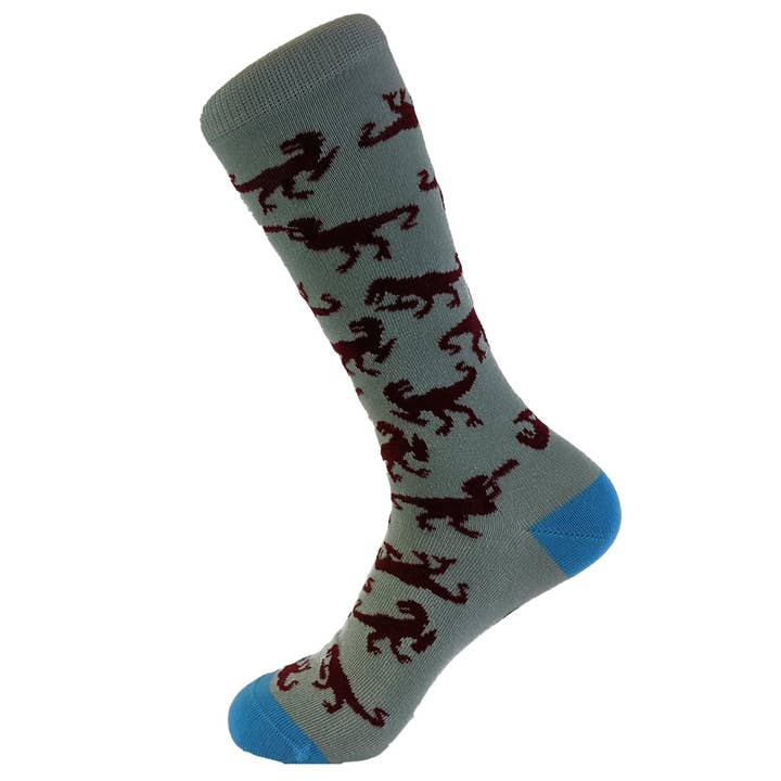 Grey Womens Winosaur Socks Wine Drinking Saying Winery Dinosaur for wholesale on Faire3
