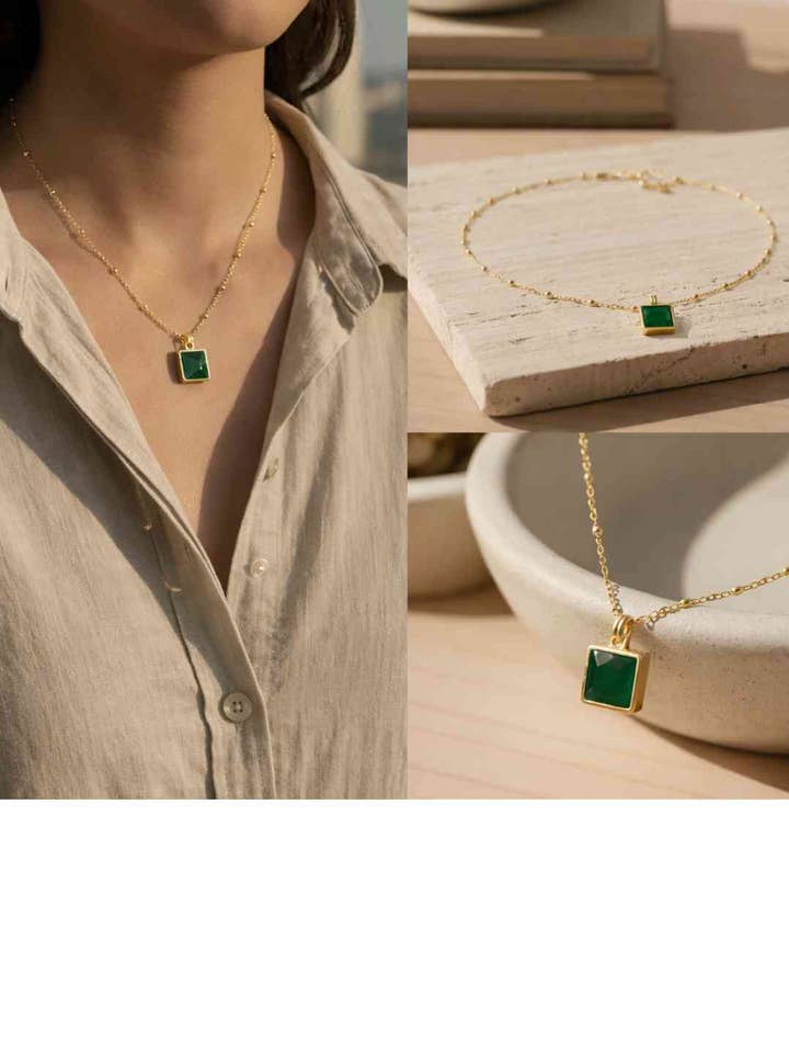 Kiaria Green Aventurine Necklace for wholesale by Timeless London