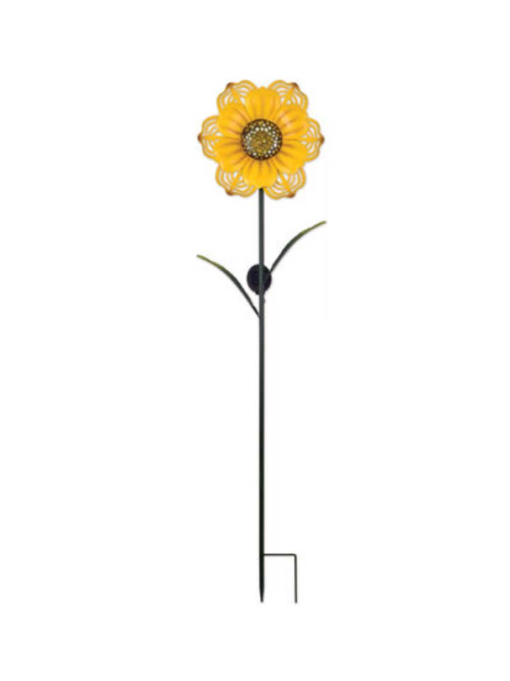 Yellow Flower Solar Stake for wholesale by Bear Den