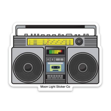 Boombox Sticker for wholesale by Moon Light Sticker Co