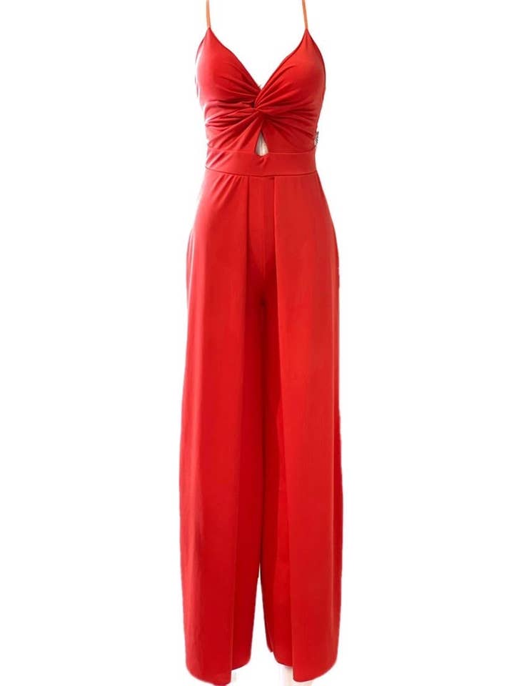 LONG RED JUMPSUIT 3062 for wholesale on Faire2