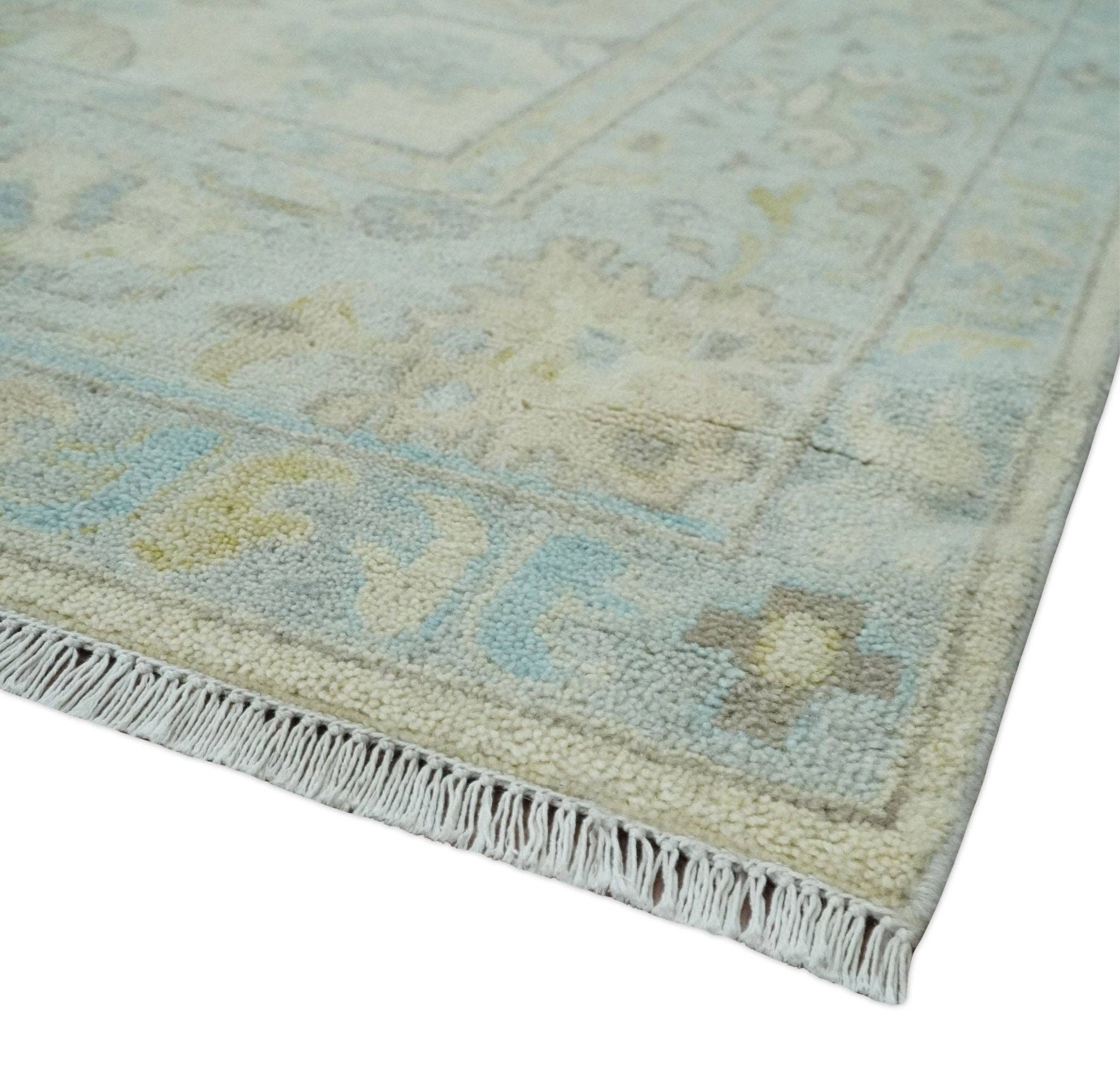 The Rug Decor, Inc. – Großhandel Teppichvorleger – Antiker Look Beige und Grau Handgeknüpfter Maßgefertigter Oushak Wollteppich4