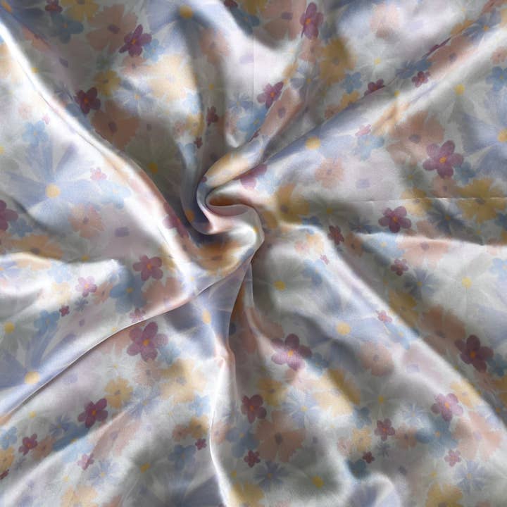 Hello Ilona - Wholesale Scarf - Women's - Painted Floral 100% Mulberry Silk Scarf - White1