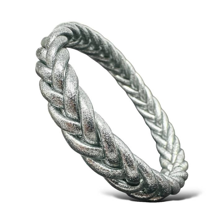 Braided Silver Thai Buddhist Bangle Bracelet for wholesale by Maison Yvelise