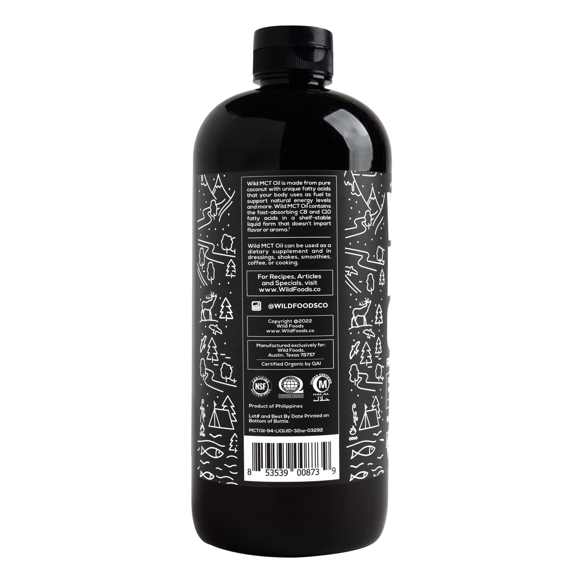 Wild Foods - Vendita all'ingrosso Olio da cucina - All'ingrosso - Olio MCT Selvatico Biologico da 100% Cocco2