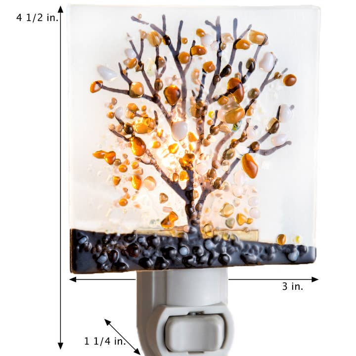 J Devlin Glass Art & Bert Anderson Collection - Wholesale Night Light - Tree Fused Fall Night Light J Devlin Ntl 159 Series3
