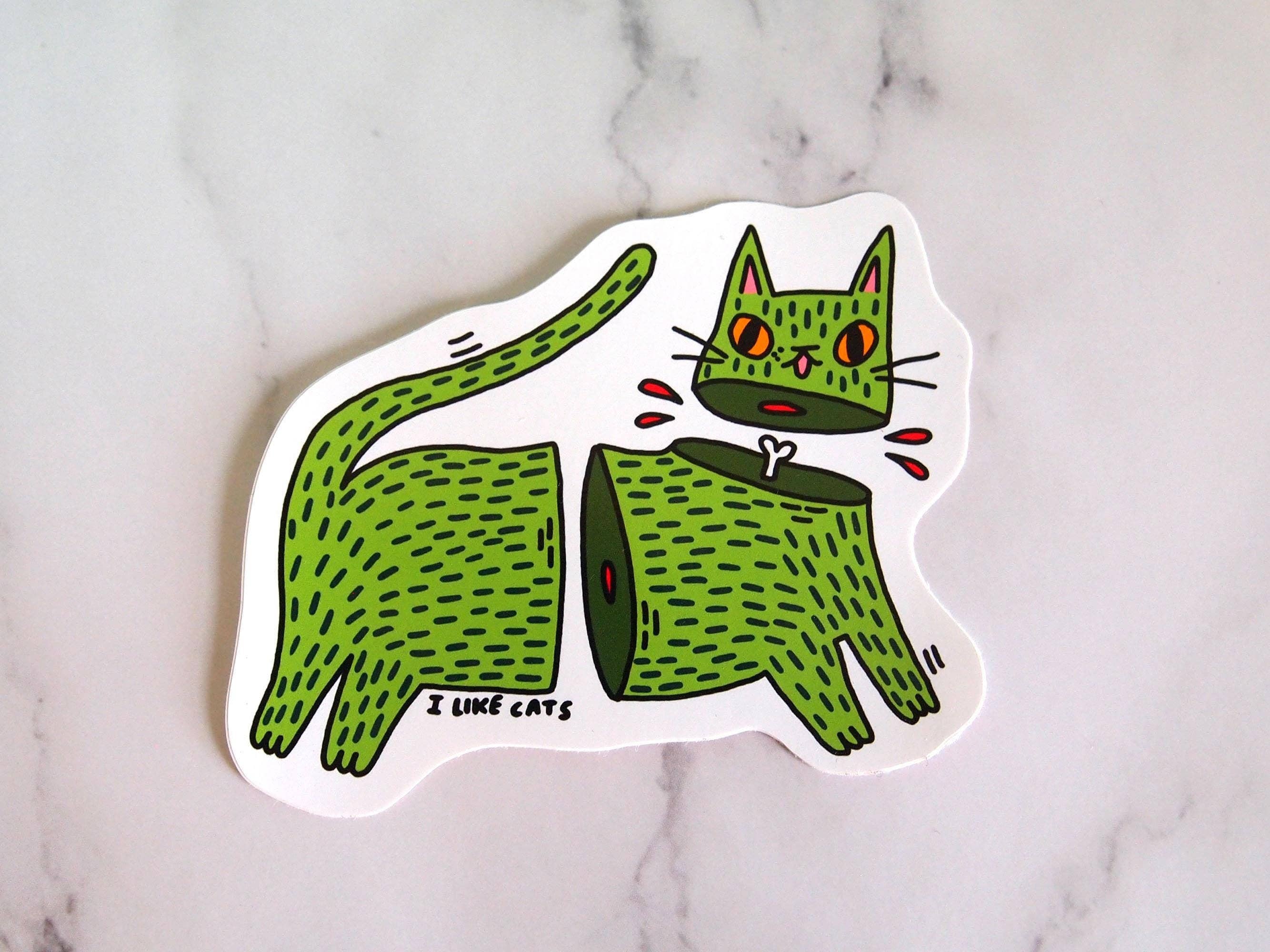 I LIKE CATS - Wholesale Sticker - Zombie Cat Spooky Vinyl Sticker, Cat Sticker, Cat Decal