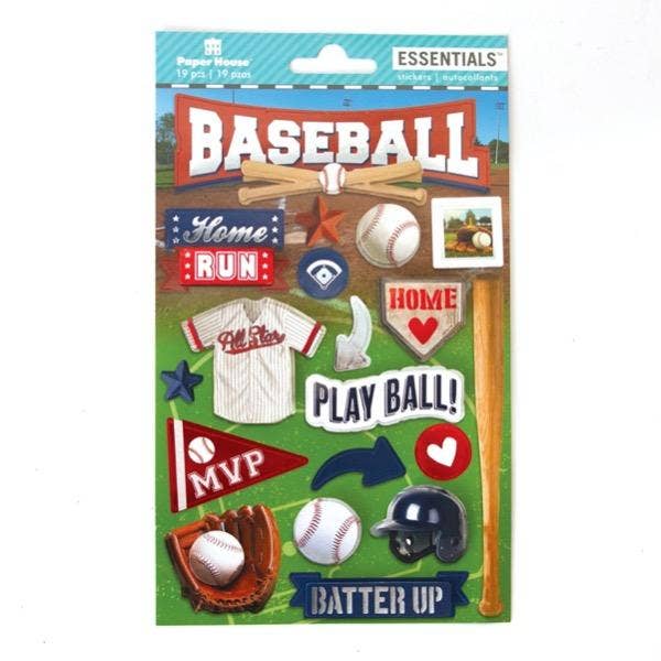 Paper House Productions - Wholesale Sticker - Scrapbook Stickers - 3D Baseball Essentials0