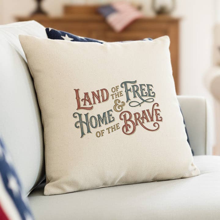 Terra dos Livres & Lar dos Bravos - Almofada Quadrada por atacado de Heritage 76