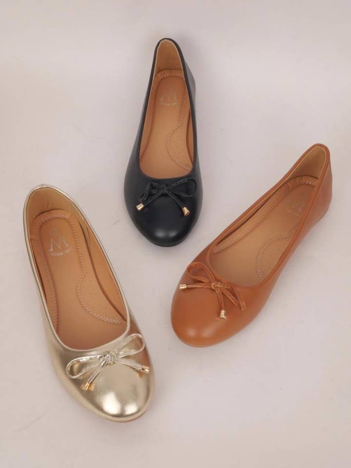 BELLICY / Cink-me - Wholesale Flats - Women's - Ballerina with knotted ends, DM2F-1