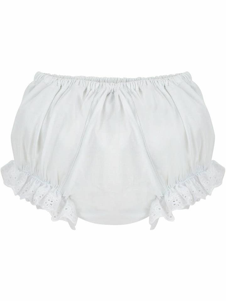 Julius Berger & Carriage Boutique - Wholesale Underwear/Diaper Cover - Baby - Baby Girls Cotton Diaper Covers - Ruffled White Flowers