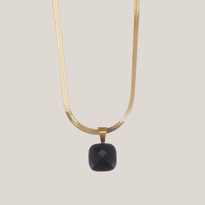 Collier Onyx Or - La Mystique pour la vente par Lastories