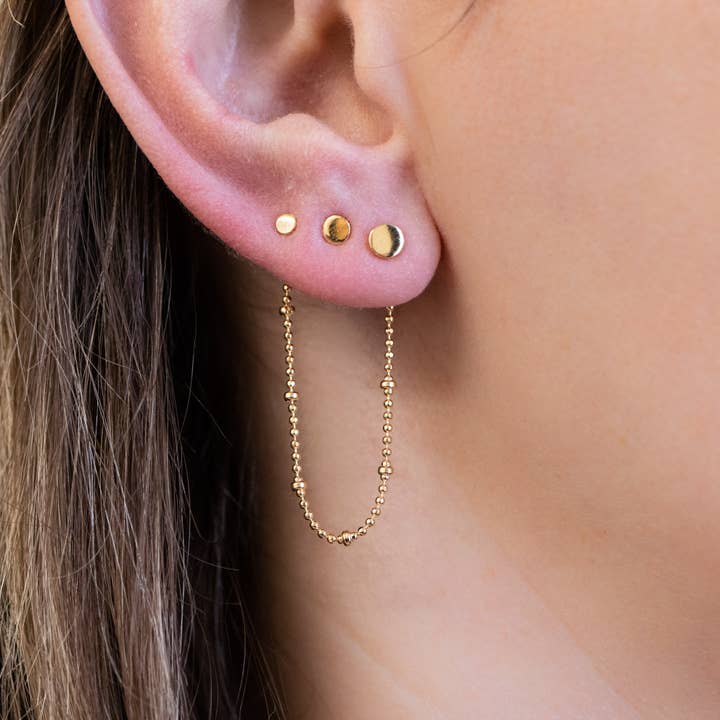 Beaded Diamond-Cut Ball Chain Ear Jacket (Various Colors) for wholesale by The Curated Lobe