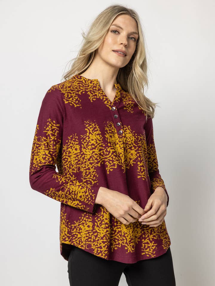 Sami Print Split Neck Tunic for wholesale by Komil