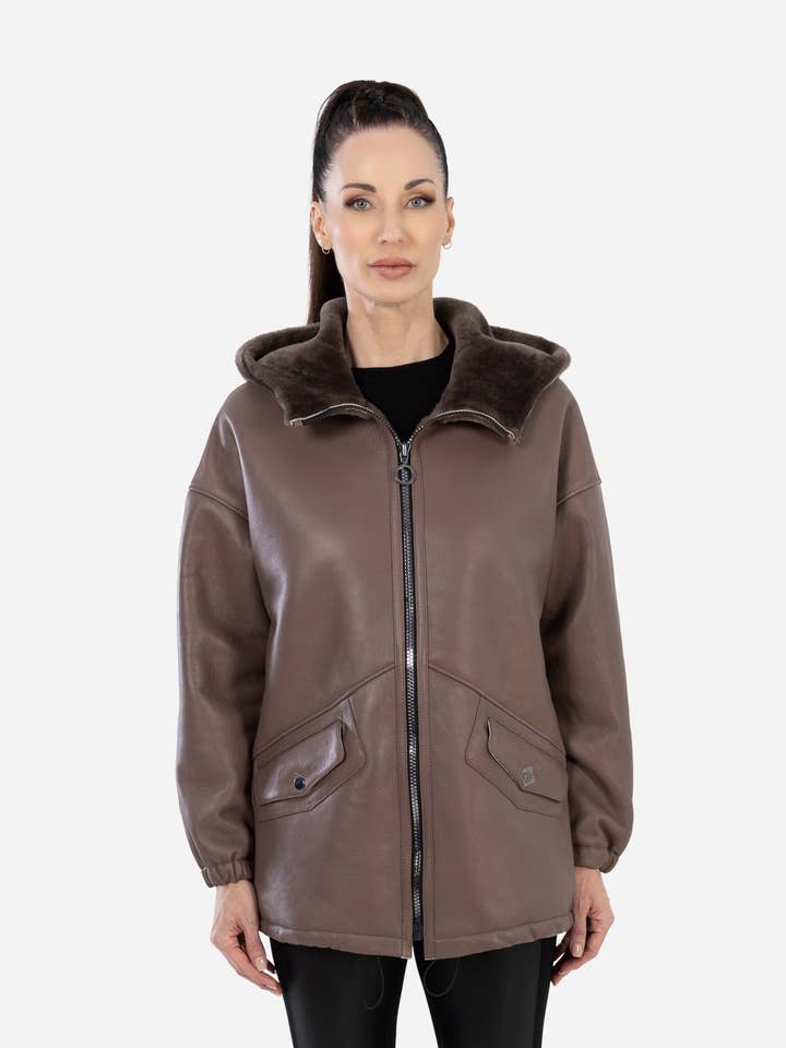 Chaqueta Adira de piel de oveja para venta al por mayor de Cuir Dimitri