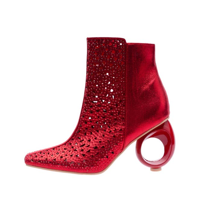 LADY COUTURE - Vente Bottines – femme - Bottine métallique Breeze découpée au laser sur un talon circulaire2