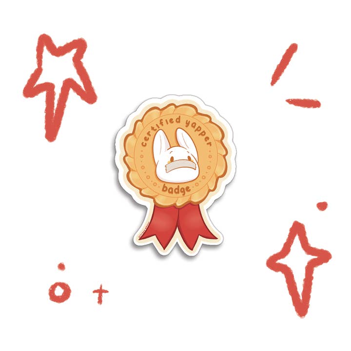 Certified Yapper Badge Sticker for wholesale by Astraea Amour