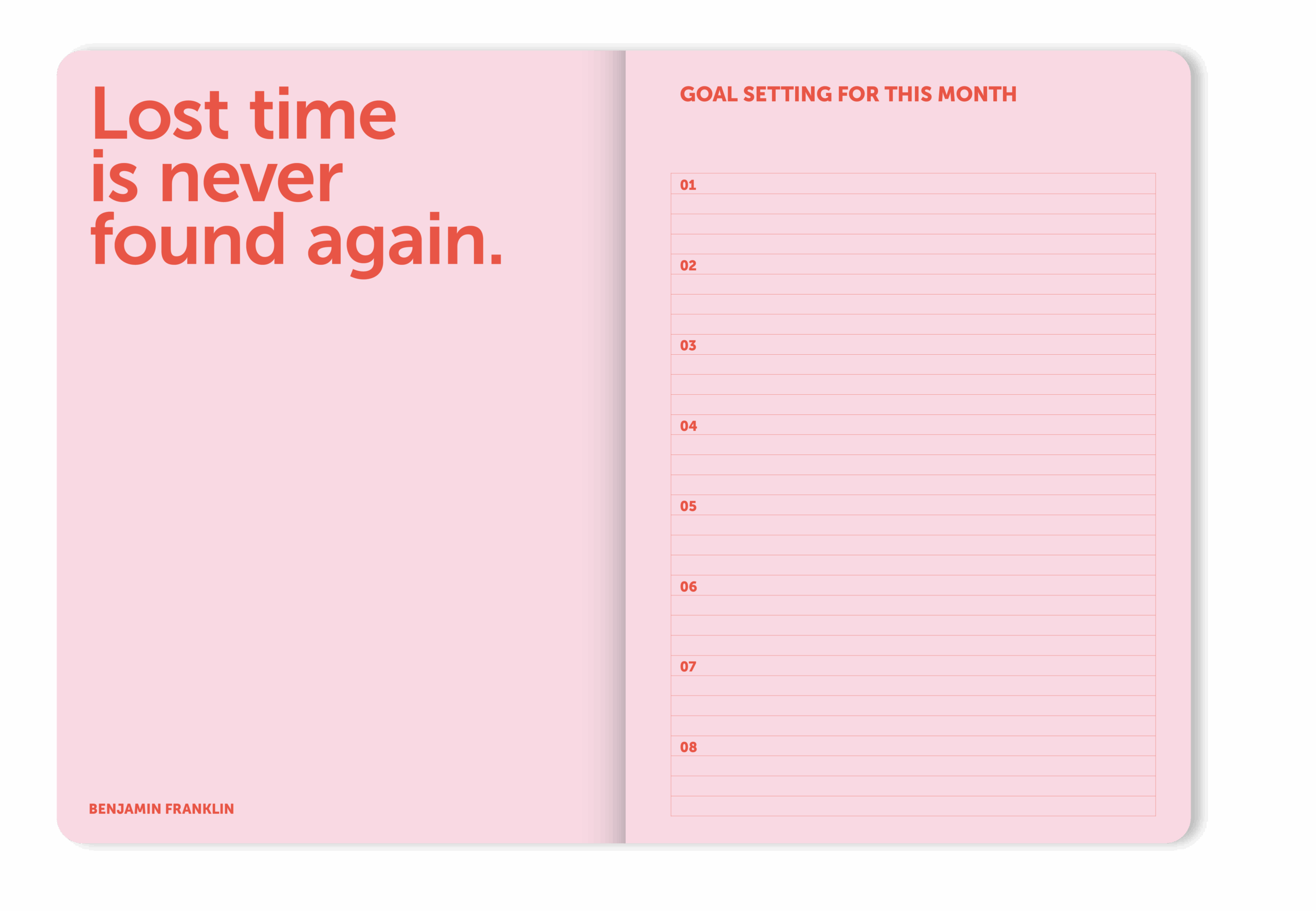 A-Journal Stationery – wholesale Journal/diary – A-Journal Spiral Organiser 2026 - Pink Red3