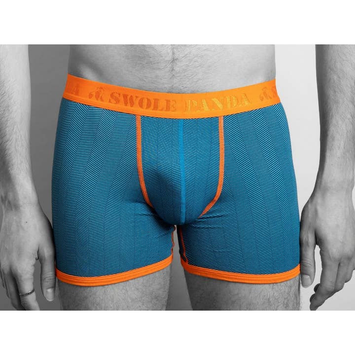 Bambus Boxer Twin Pakke - Navy & Blå Chevron for engroshandel hos Swole Panda