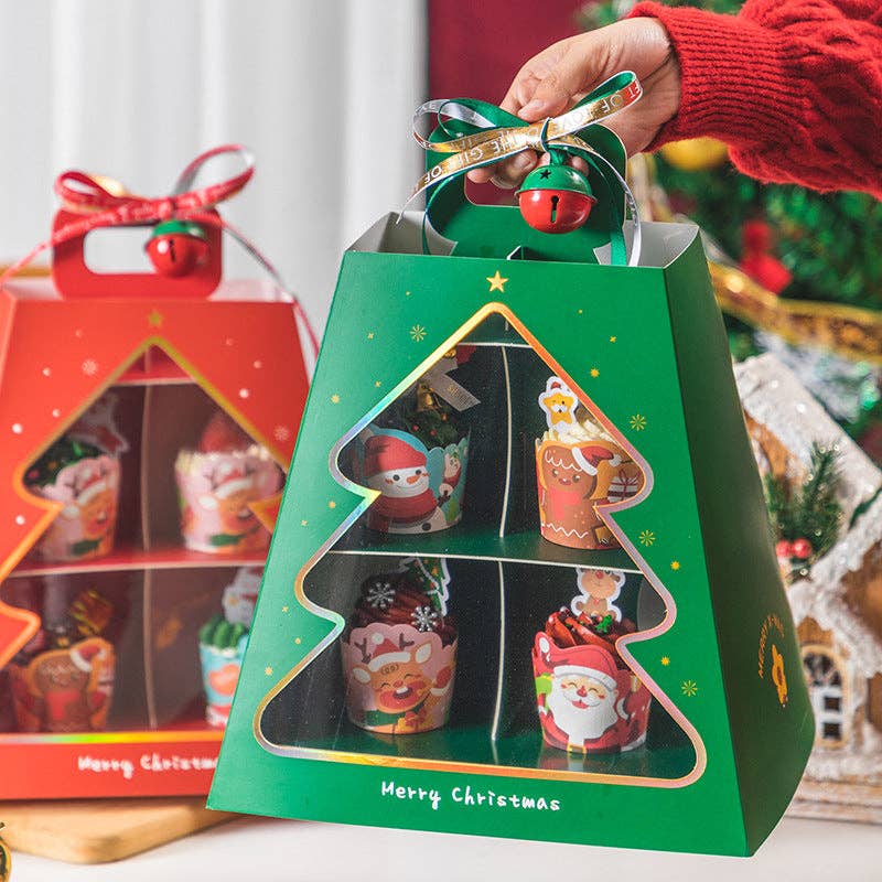 Elegant Design Supply – Suporte de bolo por atacado – Suporte para Sobremesas de Natal com 2 Níveis em Forma de Trapézio4