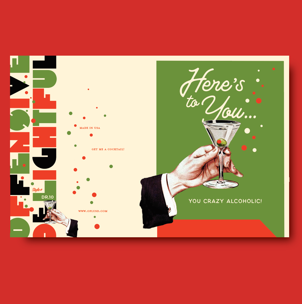 offensivedelightful - Wholesale Birthday Card - CRAZY ALCOHOLIC MARTINI! congratulations, celebration2