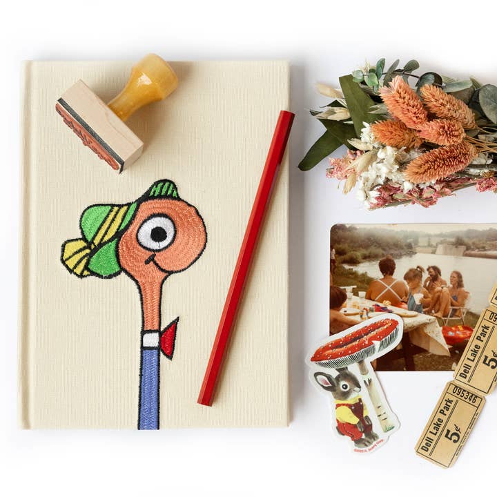 Three Potato Four - Wholesale Journal/Diary - 3P4 x Richard Scarry® - Lowly Worm Embroidered Journal3