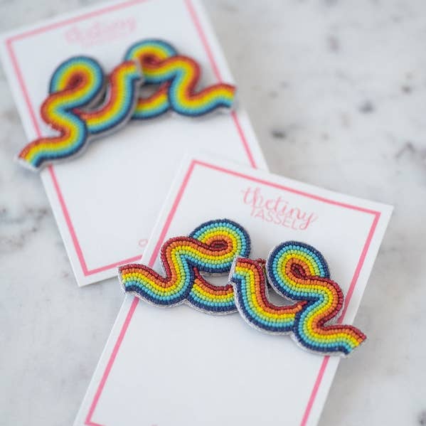 The Tiny Tassel - Wholesale Dangle Earrings - The Joy Rainbow Earring0