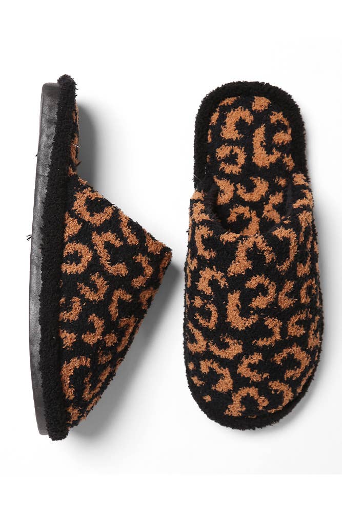 Hana - Wholesale Slippers - Women's - Leopard Print Fuzzy Microfiber Slipper12
