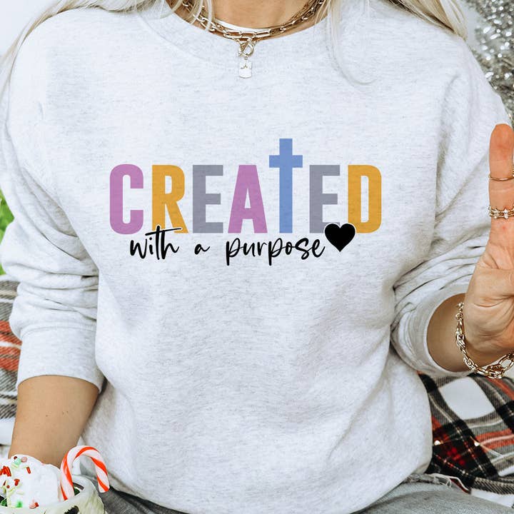 Créé dans un but précis - Sweatshirt chrétien de Pâques pour la vente par House Of Rodan