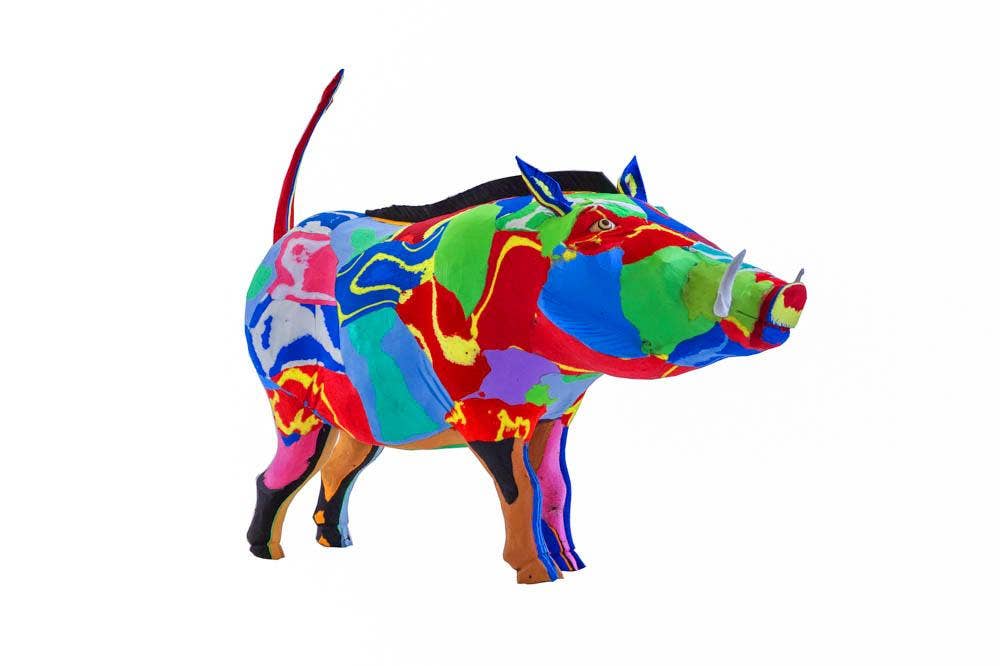 Ocean Sole - Wholesale Sculpture - Recycled Flip-Flop Warthog Sculpture6