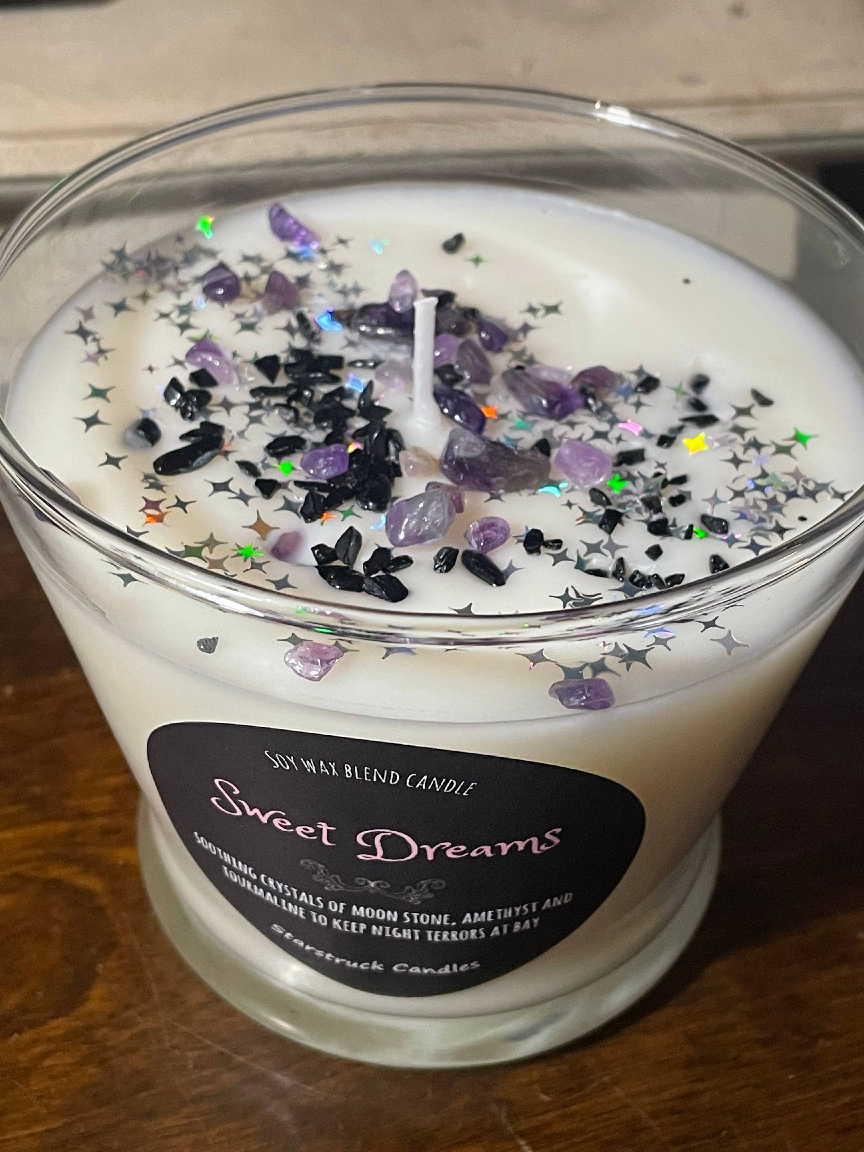 Starstruck Candles - Wholesale Jar/Filled Candle - Sweet Dreams Crystal intention candle5