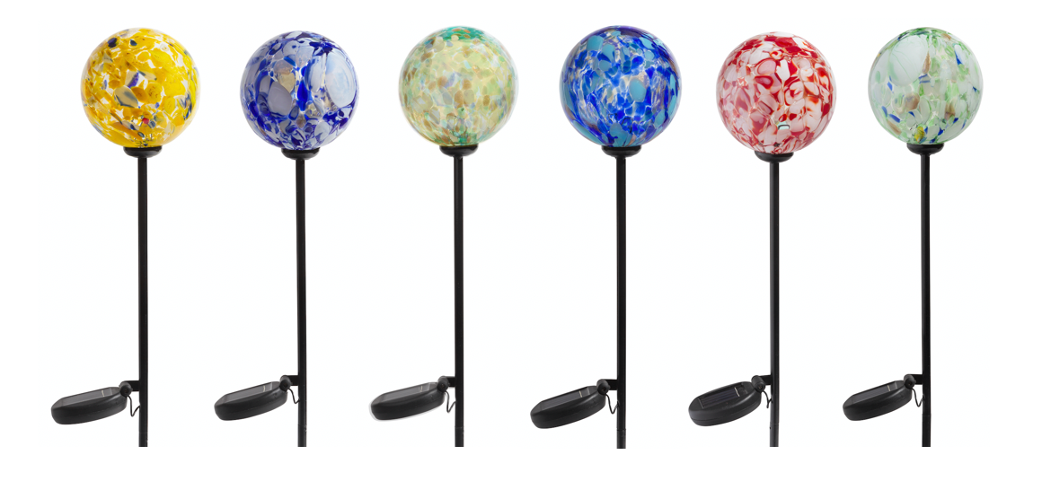 ApricotMint - Wholesale Garden/Lawn Stake - 4" Assorted Solar LED Orb Stake1