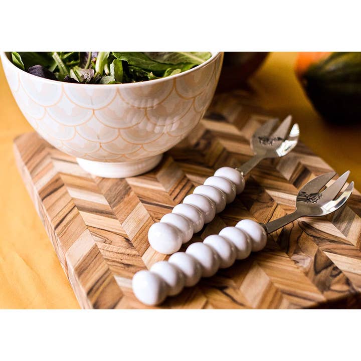 Coton Colors - Wholesale Serving Utensil - Signature White Knob Serving Spoon2