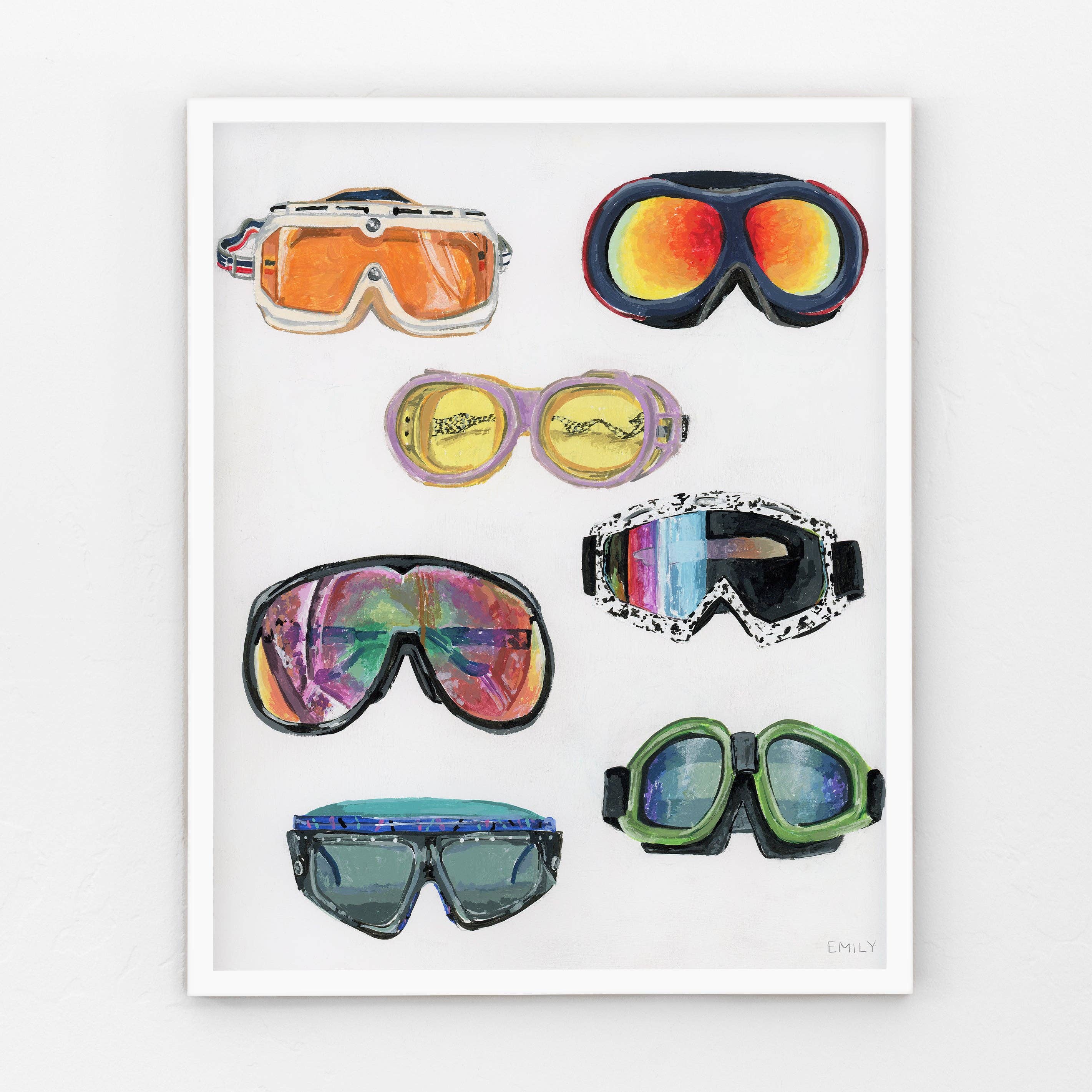 Emily Miquelon Art - Wholesale Art Print - Retro Ski Goggles Print1