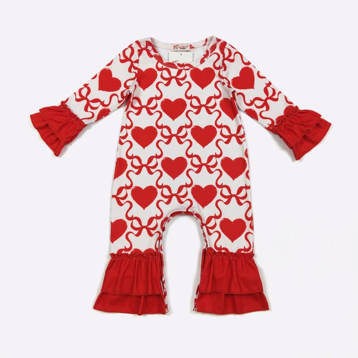 Heart Strings Baby Romper for wholesale by Clover Cottage