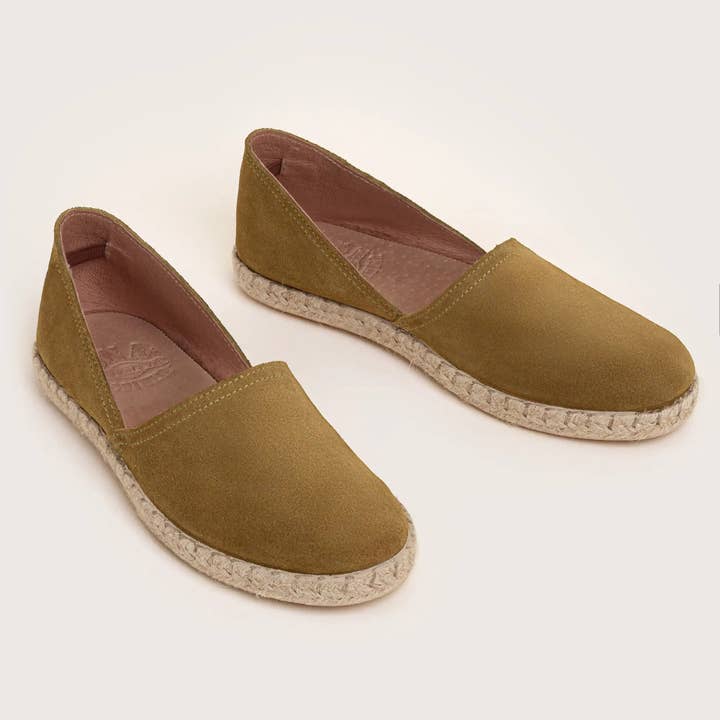 Cresent Suede Espadrille - Olive for wholesale by DNA Footwear