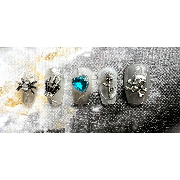 KTNN Studio Inc. - Wholesale Press-On/Fake Nails - Deluxe 100% Hand Made press on nails - Y2k Metal1