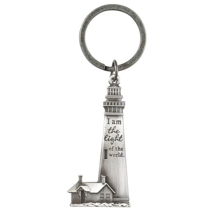 Cottage Garden - Wholesale Keychain - Unisex - Keyring Lighthouse John 8:12 Zinc Alloy1