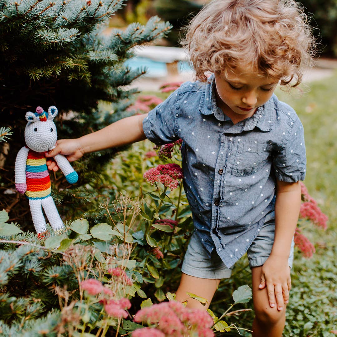 Pebble - Wholesale Stuffed/Plush Toy - Kids & Baby - Magical Rainbow Unicorn Rattle – Fine Motor & Sensory Toy2