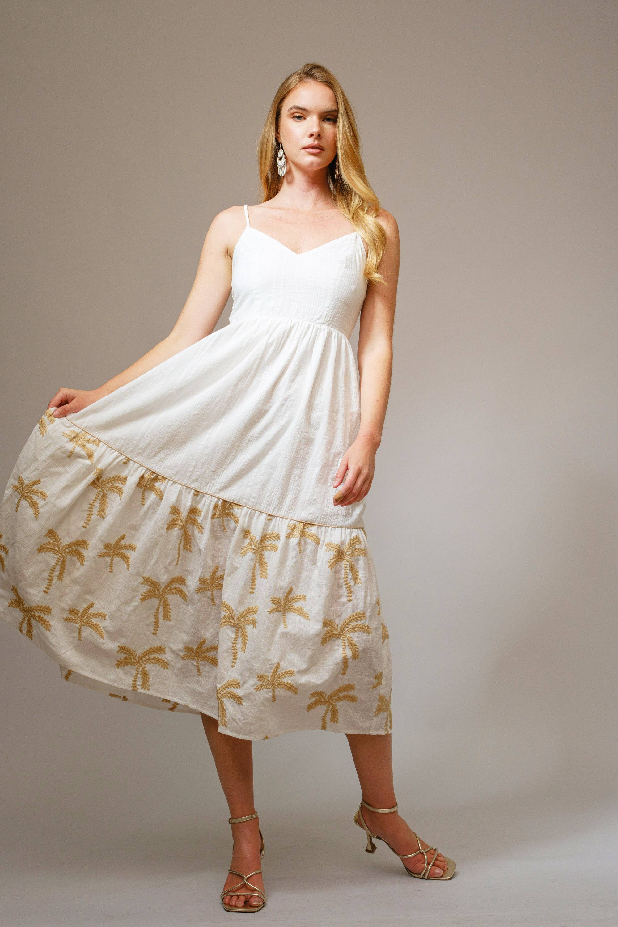 TAUPE 36828SET - Open Knit Embroidered Midi Dress Set for wholesale on Faire4