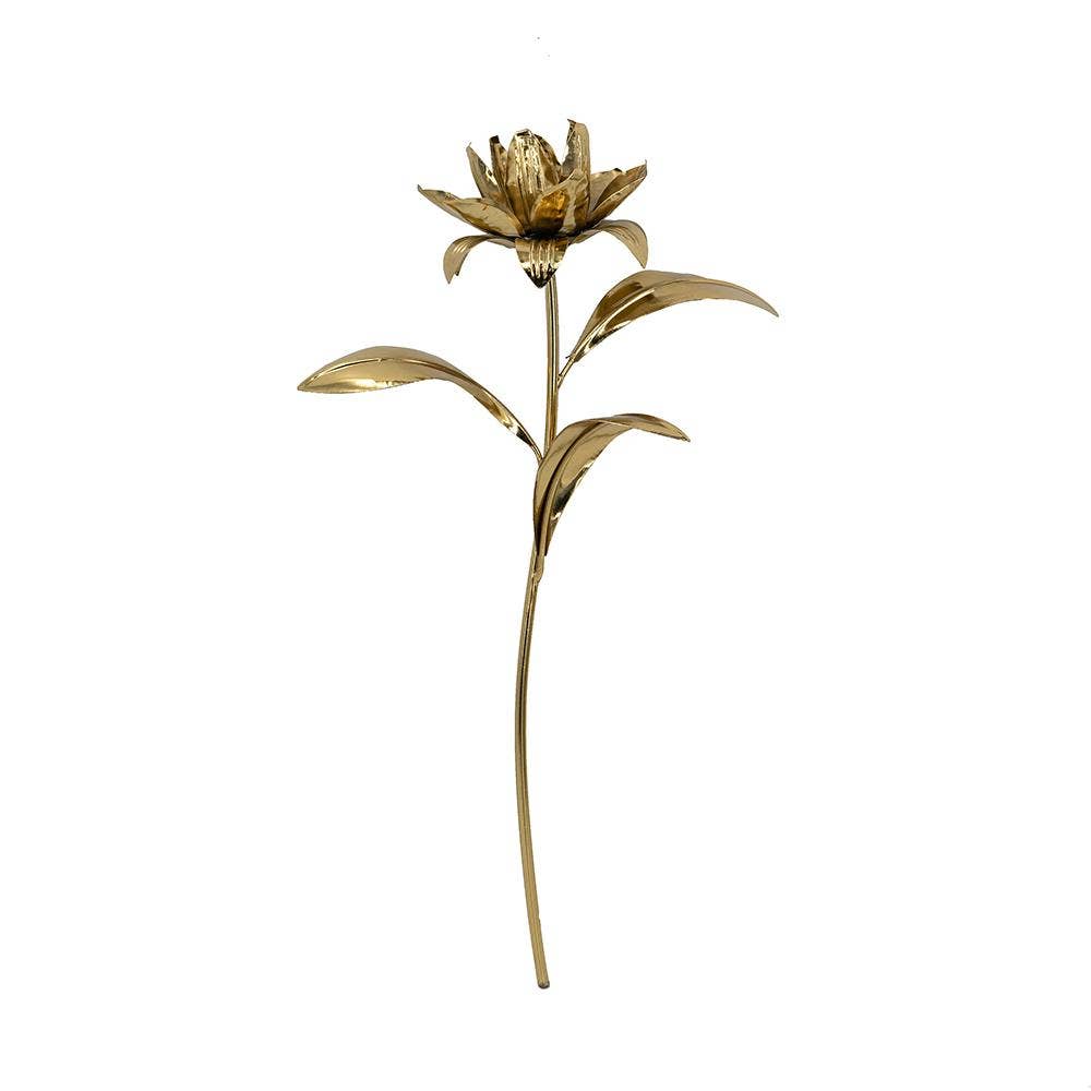 A&B Home Group Inc. - Wholesale Decorative Tabletop Object - 8x5.5x18" Decorative Gold Iron Flower Sculpture0
