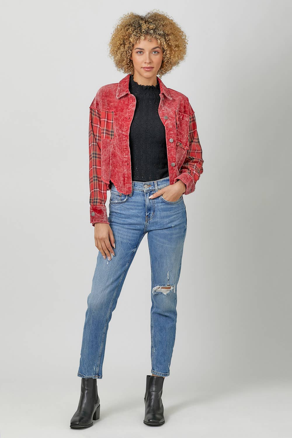 Mystree - Venta al por mayor Chaqueta - Mujer - Chaqueta de pana a cuadros 60304 22