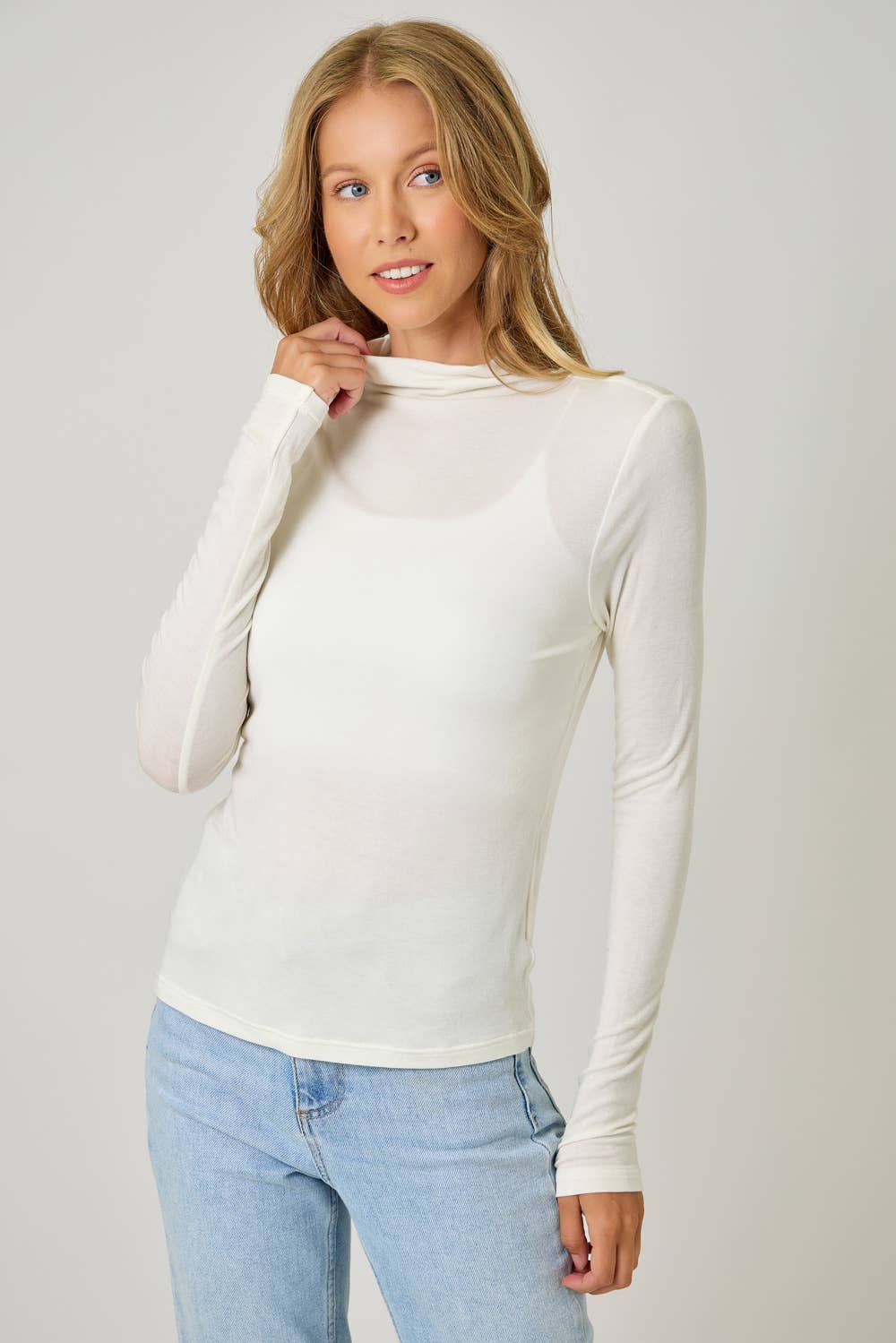 Mystree – wholesale Stickad topp - Dam – 61274 Nödvändig Mock Neck Topp8
