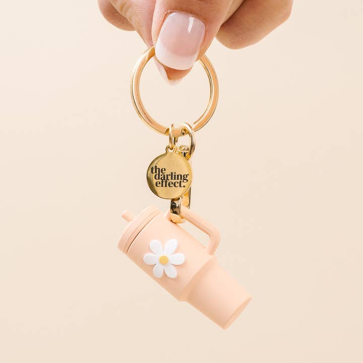 Tiny Tumbler Keychain - Pink for wholesale by The Darling Effect