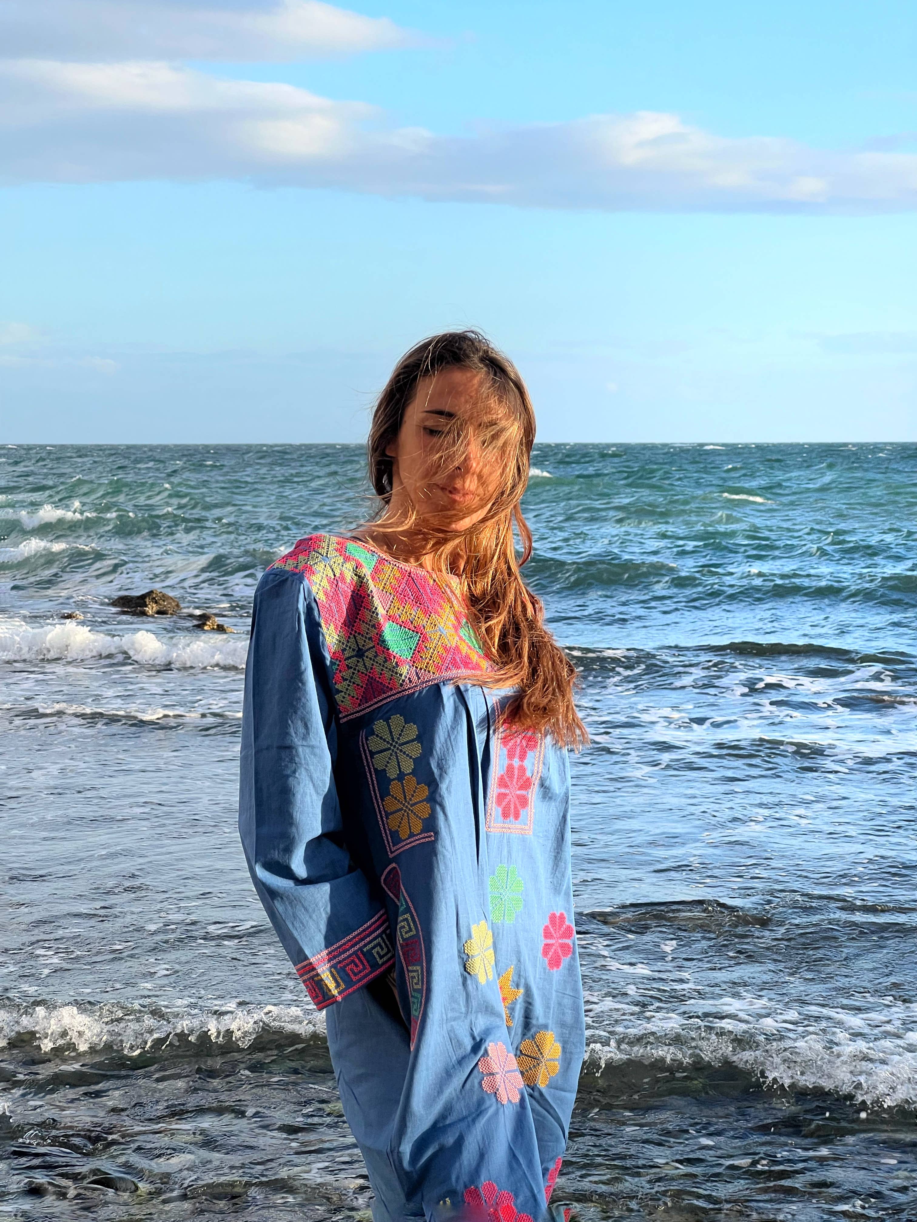 Kinomy - Wholesale Kaftan - Women's - Embroidered cotton kaftans, colorful kaftan, boho kaftan.9