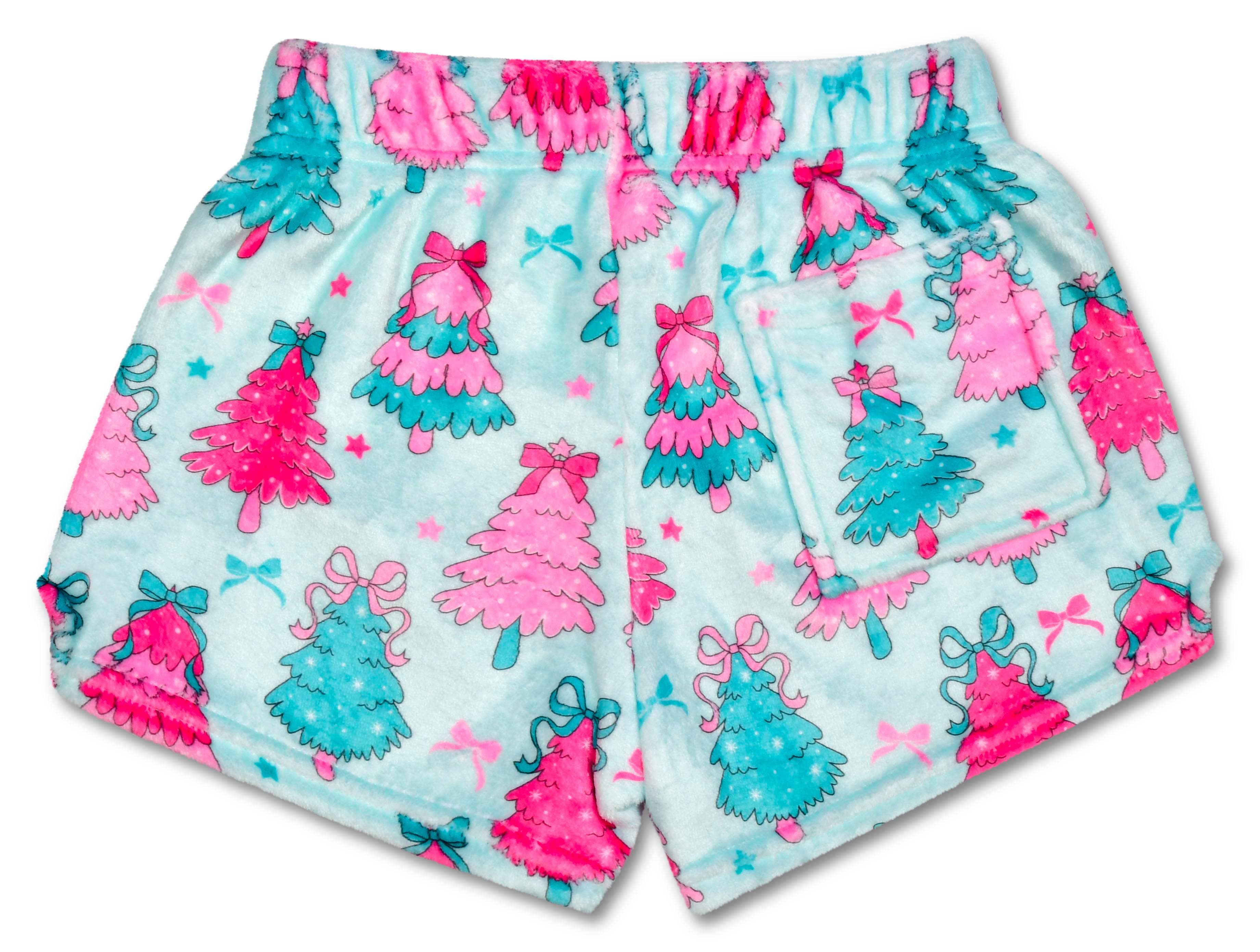 Iscream - Wholesale Lounge Shorts - Women's - Fancy Trees Plush Shorts (Adult Medium (8-10))1