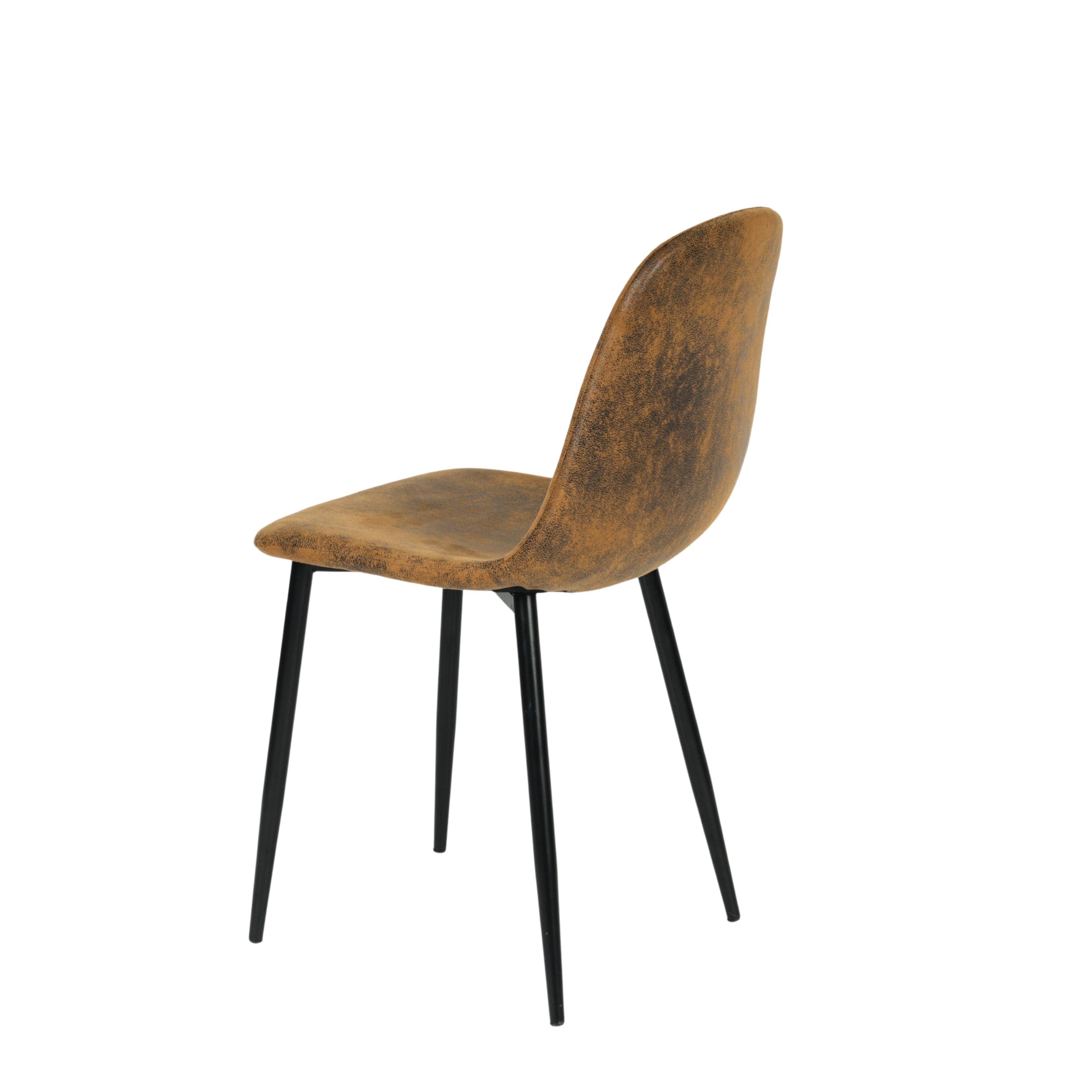 Urban Meuble – wholesale Stol – Set med 4 vintage skandinaviska matstolar i retro brunt mocka CHARLTON SUEDE BROWN30