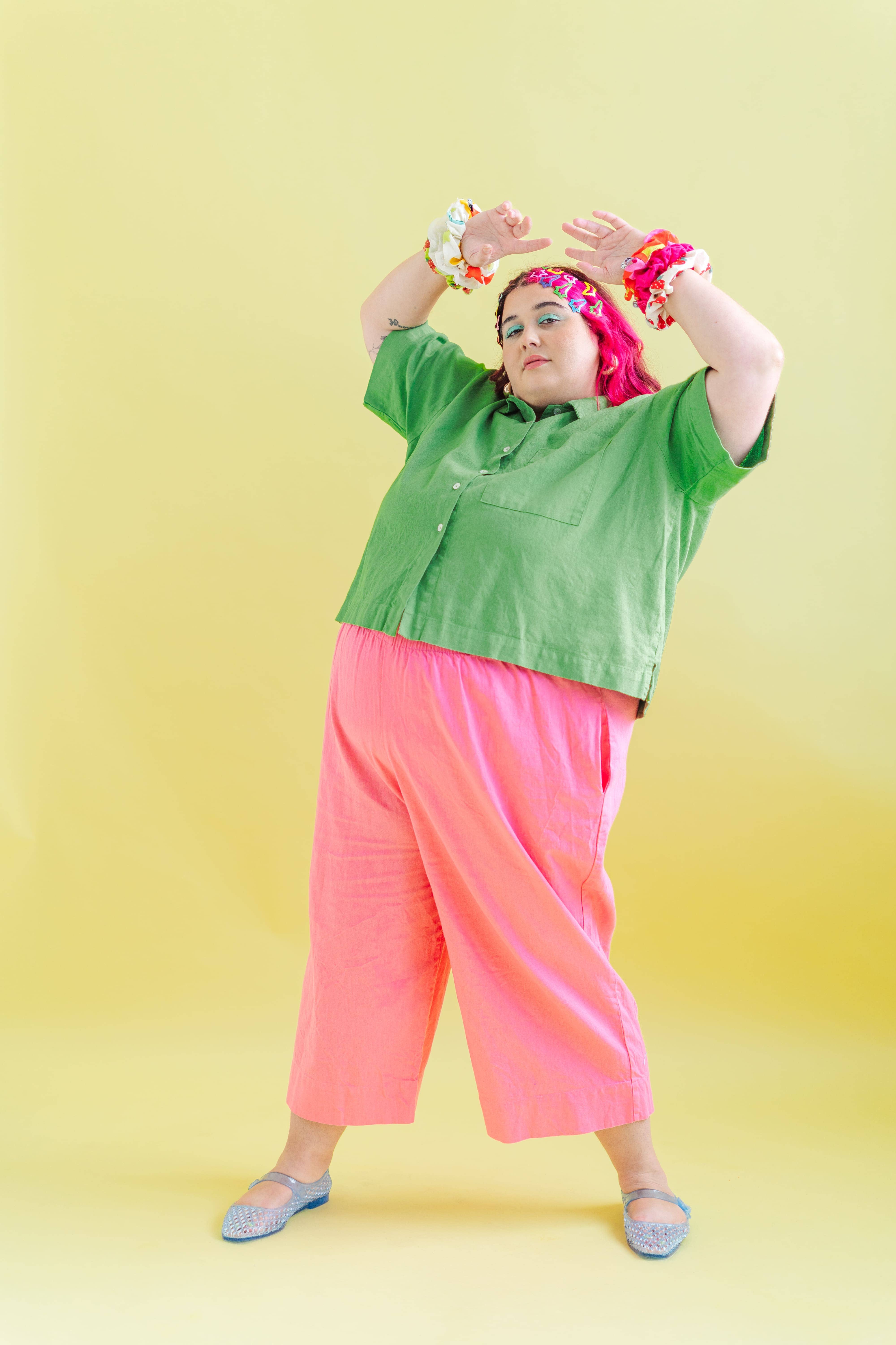 Nettle Studios - Wholesale Pants - Women's - Size Inclusive Plus Size Wide Leg Pant Bubblegum Pink Linen14