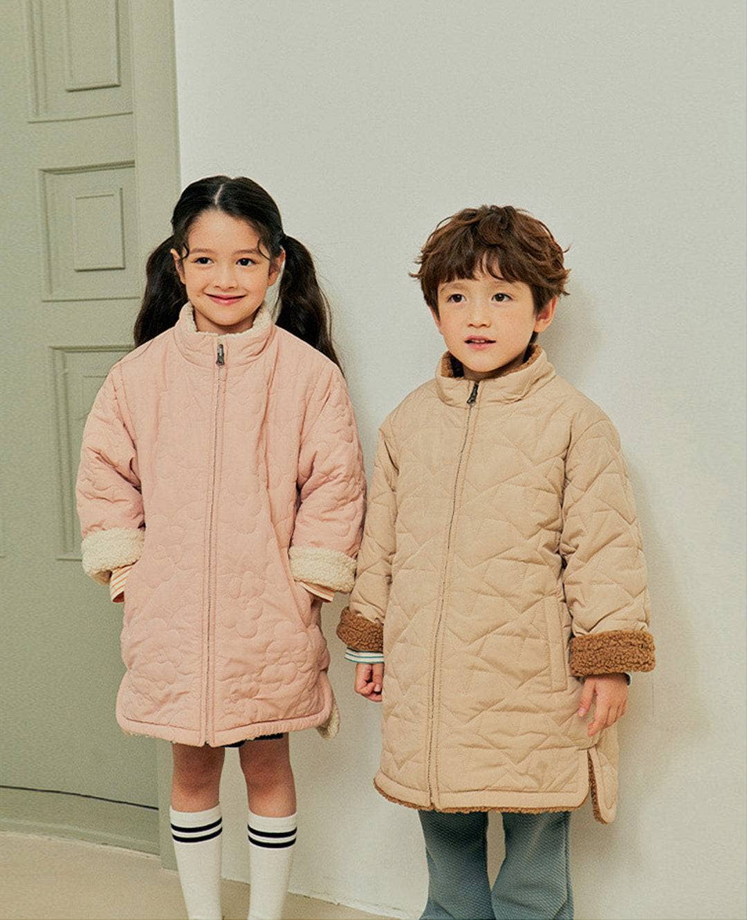 ToTo Heros - Wholesale Puffer Jacket - Kids - Quilt & Teddy Reversible Long Jacket2
