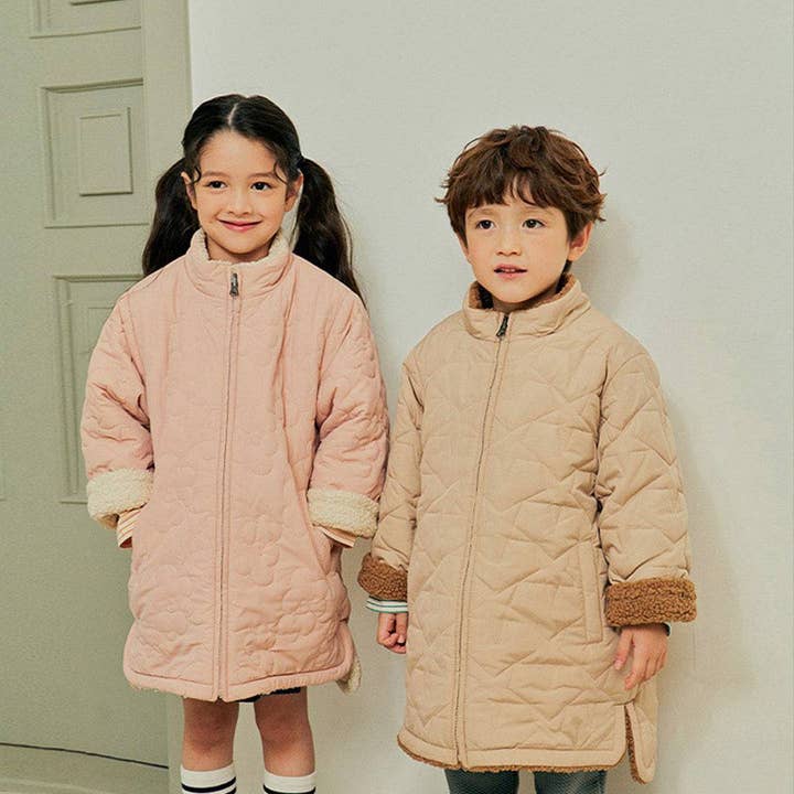 ToTo Heros - Wholesale Puffer Jacket - Kids - Quilt & Teddy Reversible Long Jacket2